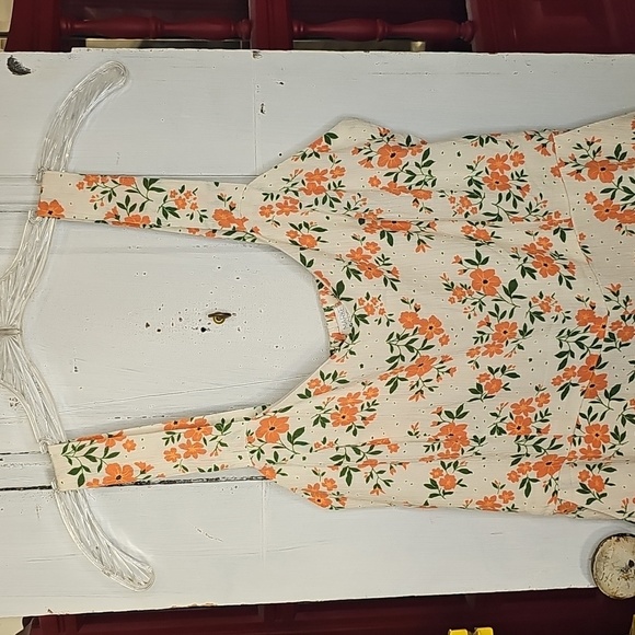 NWT Market & Spruce Womens Off White Dusty Orange & Green Sleeveless Jumpsuit M - Picture 3 of 6